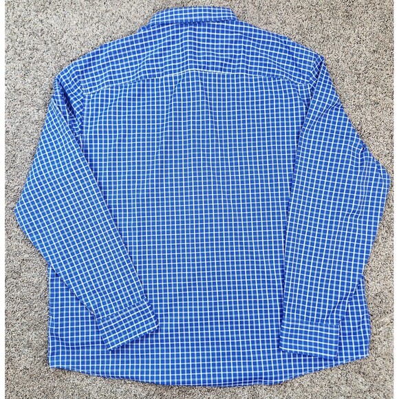 UNTUCKit Mens Blue Check Nylon Blend Kiepersol Longsleeve Sz XXL - Picture 2 of 7